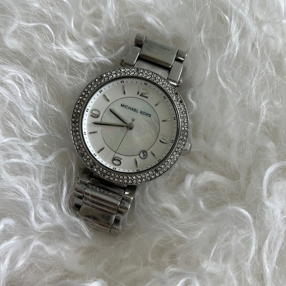 Michael Kors Silver Crystal-Accent Women's Watch